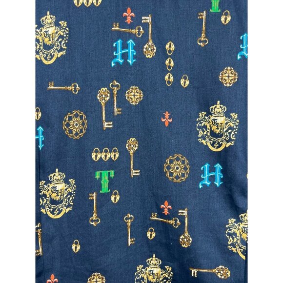 Tommy Hilfiger Women Large Button Up Collar Blouse Top Royal Crest Key Navy - Picture 6 of 9